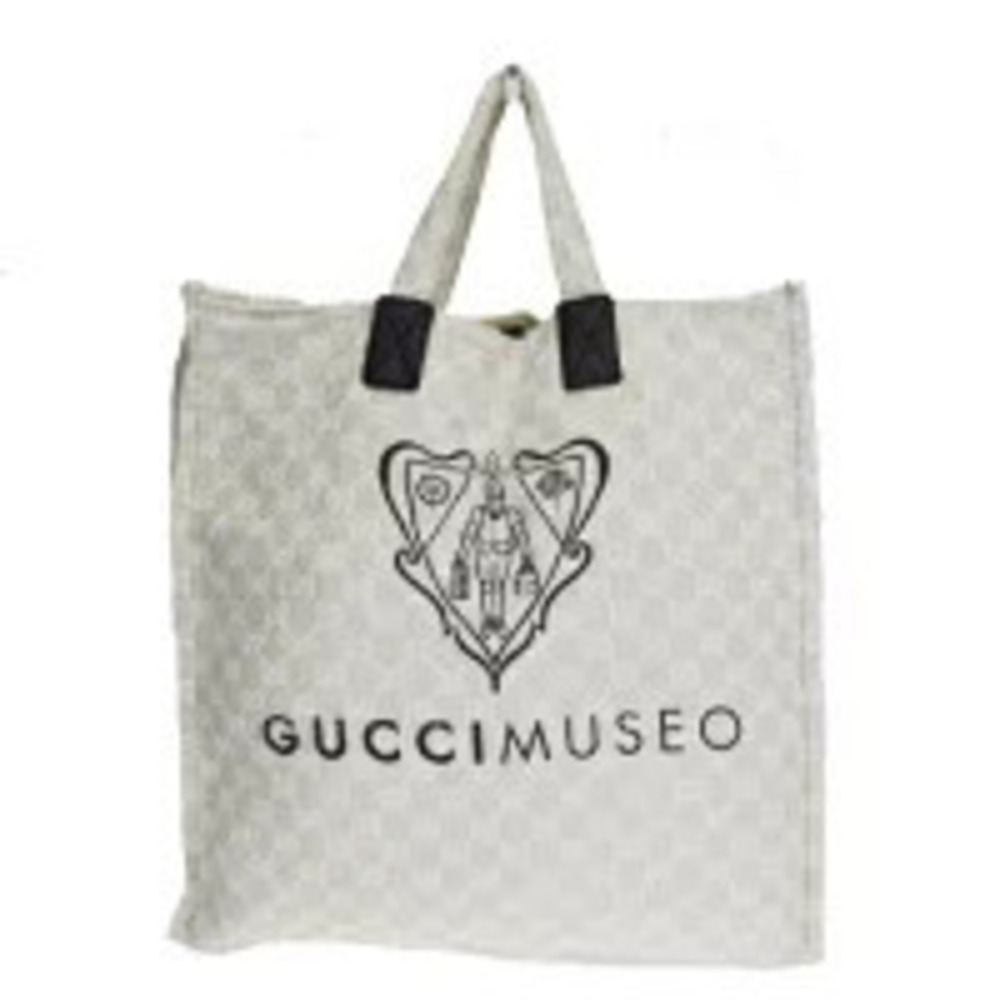 Gucci Handbag Tote GG Beige Canvas Leather